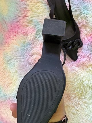 Zapatos Slingback Lefties Negros Cadena