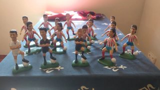 Lote jugadores fútbol goma dura antiguos