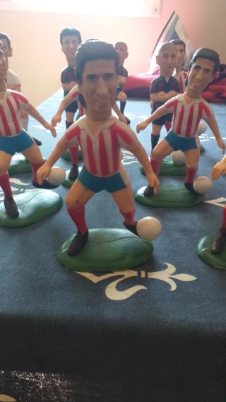Lote jugadores fútbol goma dura antiguos
