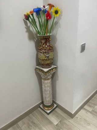 Conjunto Decorativo Clásico Dorado y Rojo