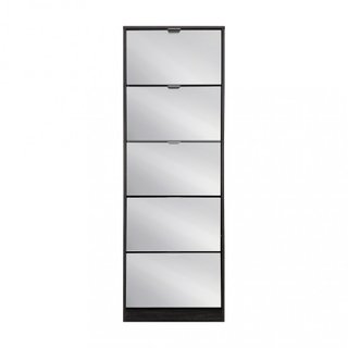 Scarpiera 5 Ante a Specchio 60x180cm Grigio Scuro