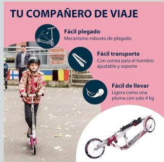Patinete Hudora Bigwheel 205 Magenta/Plata