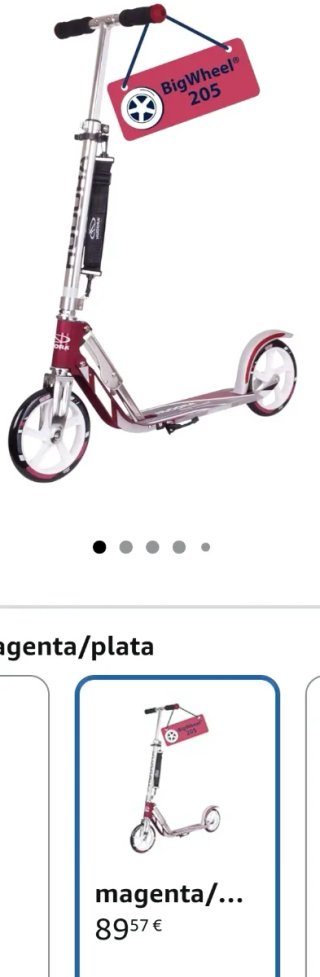 Patinete Hudora Bigwheel 205 Magenta/Plata