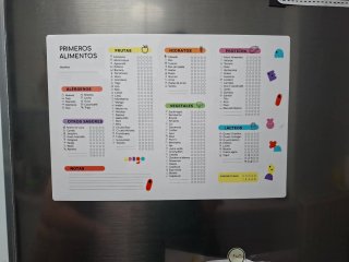 Imán nevera primeros alimentos bebés