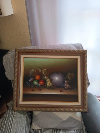 Cuadro Decorativo Salón Frutas y Jarrón