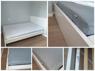 Cama Malm 140x200 + Somier Luröy+ colchón Vadso.