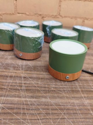 Pack 7 apliques LED  pared modernos Madera y Verde