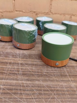 Pack 7 apliques LED  pared modernos Madera y Verde