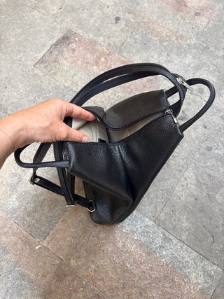 Mochila italiana cuero negro