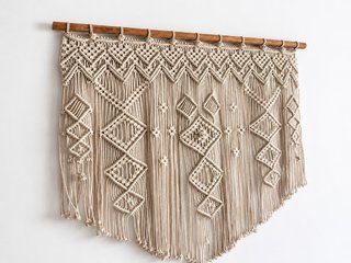 Tapiz Macramé Beige Algodón
