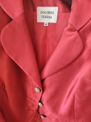 Traje de fiesta Dolores Teresa rojo talla 48