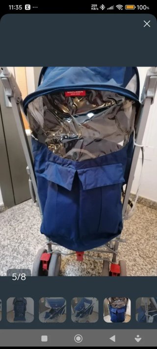 Silla de paseo Maclaren plegable azul XL.