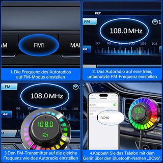 Trasmettitore Bluetooth 5.3 Auto FM PD30W RGB