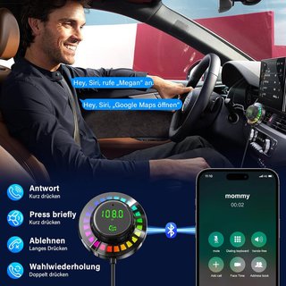 Trasmettitore Bluetooth 5.3 Auto FM PD30W RGB