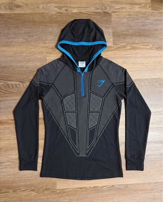 Sudadera Gymshark Media Cremallera Azul Negra Tall