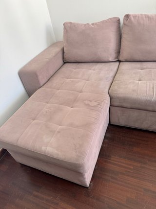 Sofá Cama Tela Rosa/Marrón