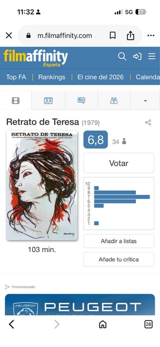 Cartel Película Cubana Retrato de Teresa 1979