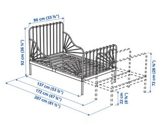 Cama extensible Ikea blanca 80x200, NUEVAS