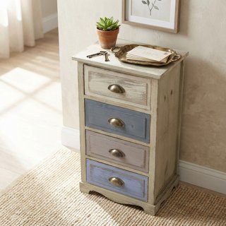 Cassettiera 4 Cassetti Stretta 40x29x72cm in Legno