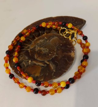 Collana Ambra Naturale Arancio Giallo