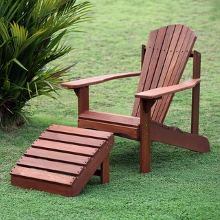Reposapiés de madera natural teca