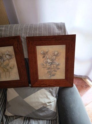 Lote 2 cuadros decorativos flores
