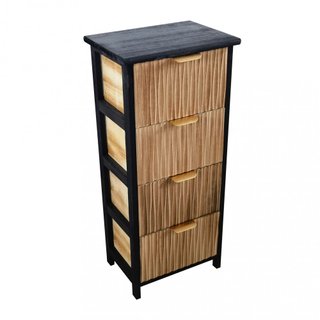 Cassettiera 4 Cassetti Stretta 34x25x77cm in Legno