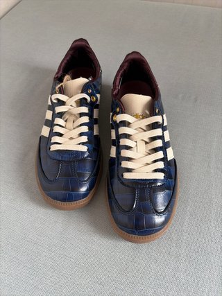 Adidas Bambas Piel Azul y Beige