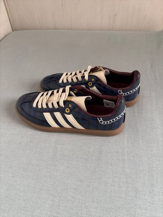 Adidas Bambas Piel Azul y Beige