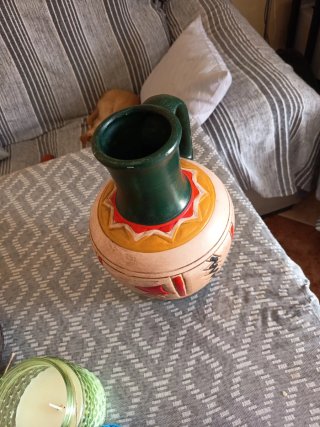 Jarrón de cerámica multicolor
