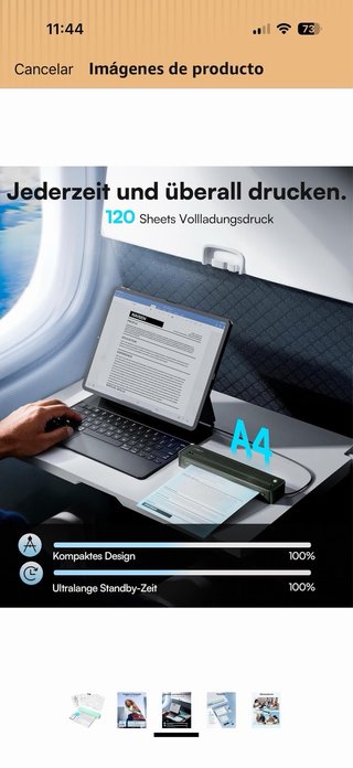 Impresora Térmica Portátil A4 Bluetooth