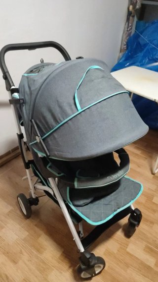 Silla de paseo Caretero Vonata gris y turquesa