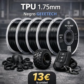 Filamento TPU GEEETECH Negro 1.75mm