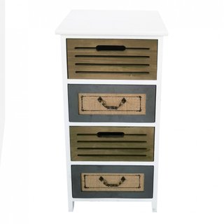 Cassettiera 4 Cassetti Stretta 35x28x73cm in Legno
