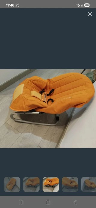 Hamaca mecedora bebé con funda naranja