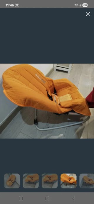 Hamaca mecedora bebé con funda naranja