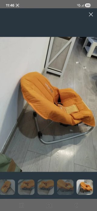 Hamaca mecedora bebé con funda naranja