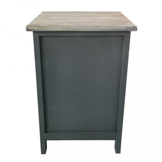Comnodino 2 Cassetti 45x30cm Legno Grigio e Bianco