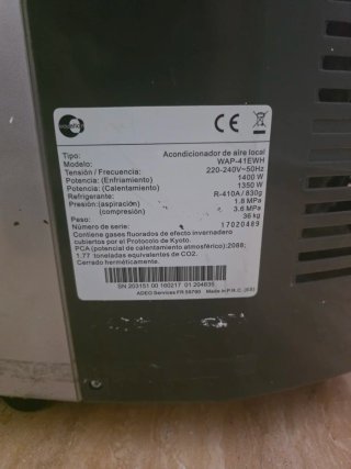 Acondicionador de aire local Equation WAP-41EWH
