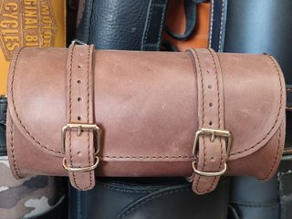 Borsa moto Barilotto pelle bussolotto 20x10 Marron