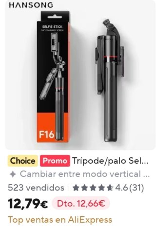 Trípode Selfie Stick Bluetooth F16