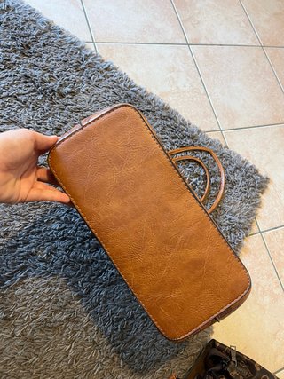 Borsa donna stampa floreale marrone