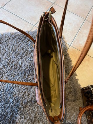 Borsa donna stampa floreale marrone