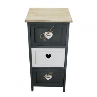Cassettiera Stretta 3 Cassetti 30x28x63cm in Legno