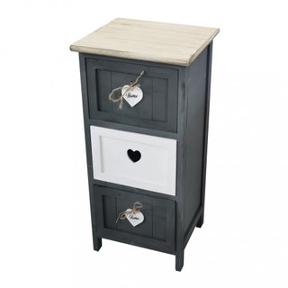 Cassettiera Stretta 3 Cassetti 30x28x63cm in Legno