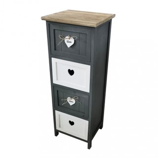 Cassettiera Stretta 4 Cassetti 30x28x81cm in Legno