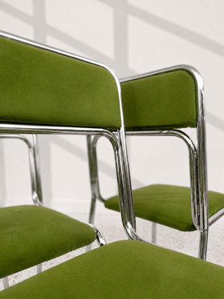 SILLAS BAUHAUS TAPIZADO TERCIOPELO. ITALIA 70s