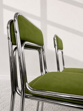 SILLAS BAUHAUS TAPIZADO TERCIOPELO. ITALIA 70s