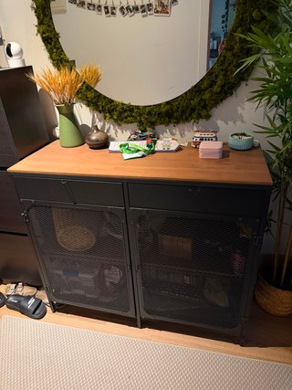 Aparador FJÄLLBO Negro/Madera Ikea
