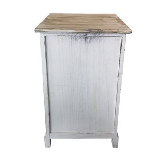 Comodino 3 Cassetti Comò Bianco 35x28x56cm Legno